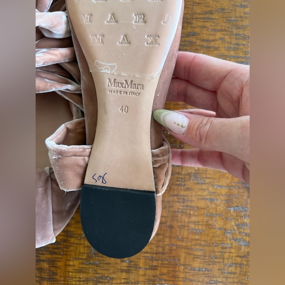 Max Mara Velvet lace up ballet flats - Picture 8 of 8